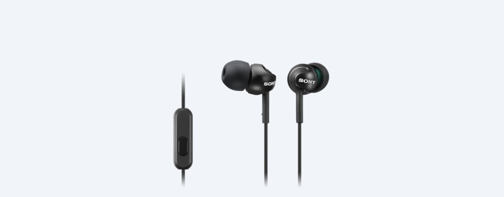 Auricular SONY MDR-EX110AP (In Ear - Microfone - Preto) Sony - Fones de ouvido e headsets - intra-aural, preto, plug & play, com fios