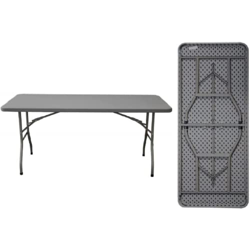 Mesa dobrável rectangular 122x60 cm exterior SOLICARPA Solycarpa - Mesas dobráveis - dobrável, 122x60 cm, aço lacado, polietileno branco