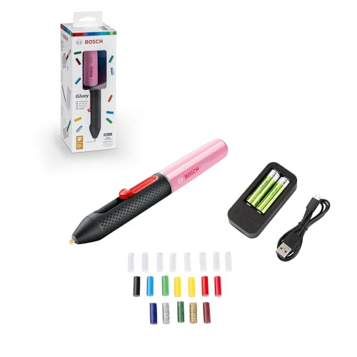Caneta de Cola BOSCH Gluey Cupcake Rosa Bosch - Pistolas de cola - sem fios, versátil, pilhas recarregáveis
