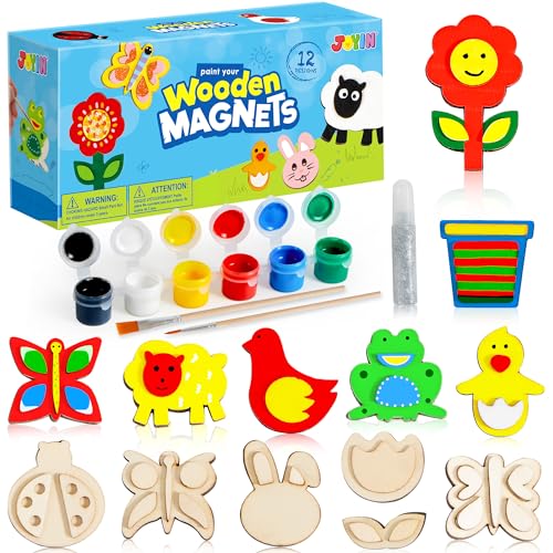 Kit de artesanato para crianças Joyin 12 Peça(s) Joyin Inc - Materiais de arte e artesanato - kit artesanato, crianças, 12 peça, mola, madeira, figuras coloridas