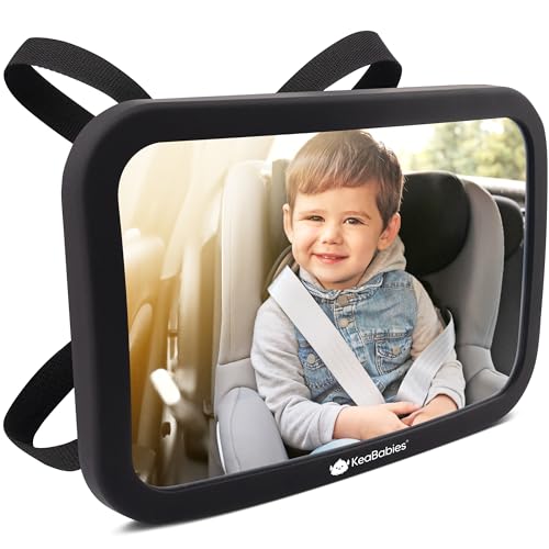 Espelho de bebé para automóvel 180º amplio KeaBabies - Peças de estrutura e carroçaria de veículos automóveis - espelho, bebé, automóvel, amplio