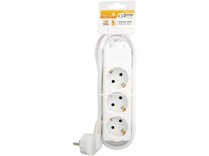 Extensão Elétrica GARZA BASIC POWER (3 Tomadas) Garza - Filtros de linha e supressores de surtos - 3 tomadas, protecção infantil, 3680 w