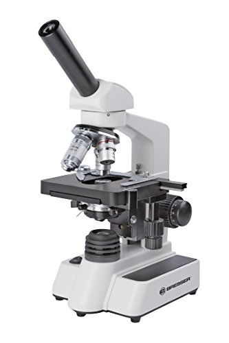 Microscópio de Mesa Bresser Erudit DLX | Prateado, Branco Bresser - Microscópios - microscópio, mesa, led, focagem manual, iluminação, adaptadores