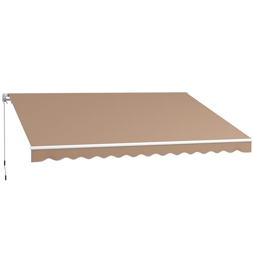 Toldo Outsunny | 3,5 x 2,5 m - Castanho (Jardinagem) Outsunny - Revestimento - 3,5 x 2,5 m, castanho, resistente ao vento, fácil de montar