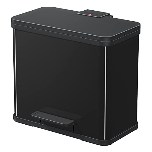 Caixote do Lixo HAILO Eco Duo Plus L Preto Hailo - Lixeiras e cestos de lixo - pedal, dois compartimentos, tampa suave, higiênico