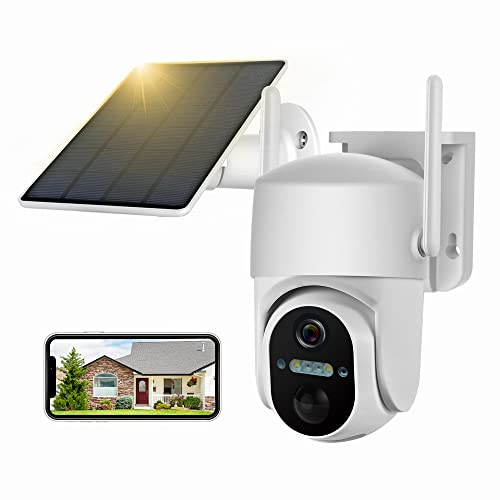 Câmara de Vigilância HOSAFE.COM 360 Exterior Solar Sem Fios HOSAFE.COM - Câmeras de vigilância - sem fios, visão nocturna, 360°, bateria recarregável