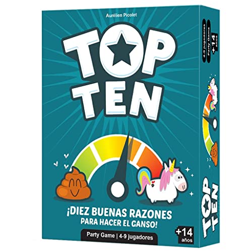 Jogo de cartas COCKTAIL GAMES Top Ten (8 anos) Asmodee - Jogos - jogo de cartas, cooperativo, socialização, divertido, 8 anos