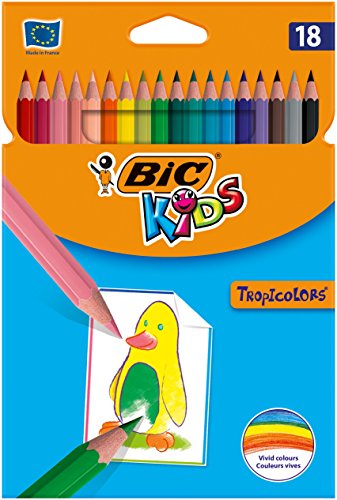 Lápis de Cor BIC Kids Tropicolors (Multicor) BIC - Lápis - multicor, hexagonal, tinta resistente, fácil de usar