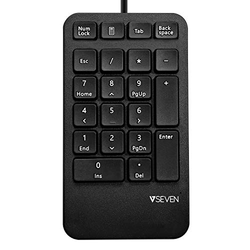 Teclado Numérico V7 CKU-UK-PROW (Com Cabo - Layout UK) V7 - Teclados numéricos - usb, 21 teclas, 1,8 m cabo, layout uk