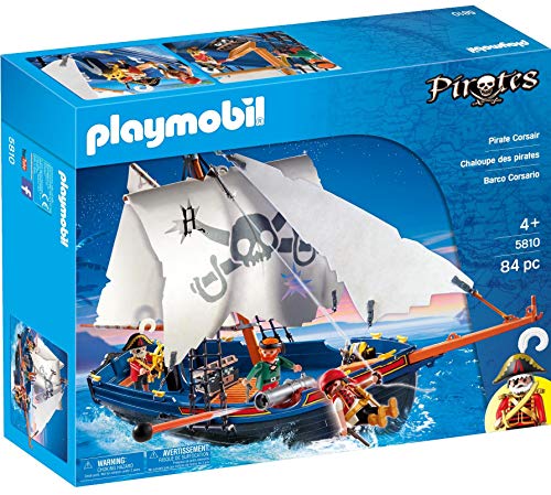 Playmobil 5810 Pirata's Ship (Jogos de Sociedade) PLAYMOBIL - Conjuntos de brinquedos - pirata, navio, canhão, projetil