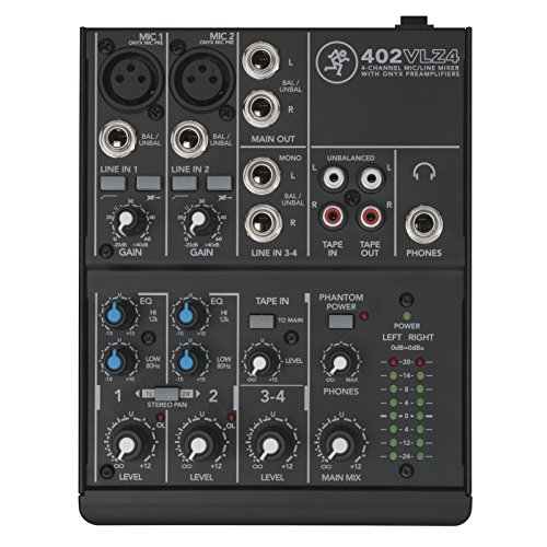 Mesa de mistura MACKIE 402VLZ4 (Canais: 4 - 32 W - Alimentação: USB, 12V DC) Mackie - Mesas de áudio - 4 canais, 32 w, USB alimentação, 3-Band-EQ