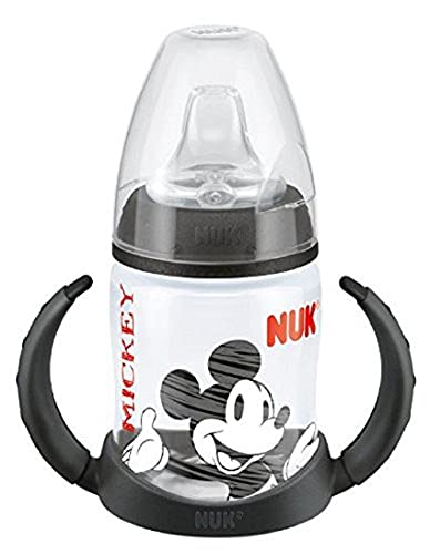 Garrafa de bebidas para crianças NUK First choice+ Mickey Mouse NUK - Copos de transição - 240 ml, bico largo, mickey mouse, a partir de 6 meses