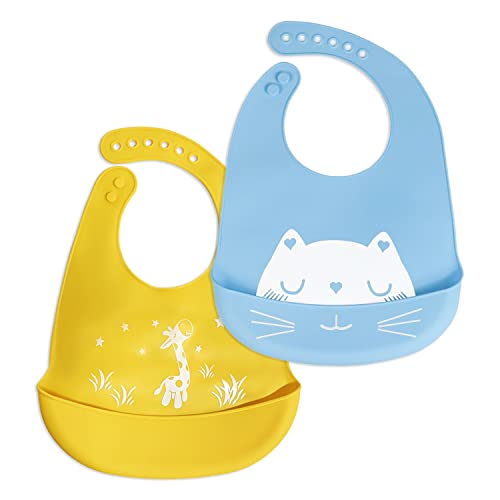 Fraldas Impermeáveis CQQNIU Silicone Bebé 2 Peças CQQNIU - Babetes - silicone, bebé, macia, não BPA