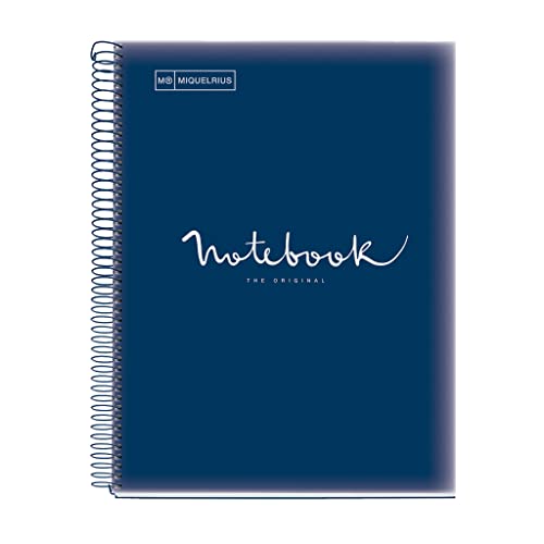 Caderno A4 Miquelrius Notebook Emotions - Azul Marinho MIQUELRIUS - Cadernos e bloco de notas - a4, margens coloridas, espiral, 160 folhas