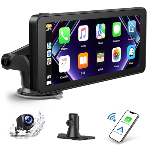 Volam Estéreo Portátil com Apple Carplay e Android Auto Volam - Câmeras de estacionamento para veículos motorizados - apple carplay, android auto, 1600 x 480p, 6,86 polegadas