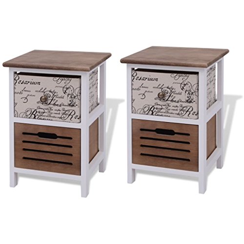 Mesa de cabeceira vidaXL 2 Unid. Madeira 30x30x46cm vidaXL - Conjuntos de móveis - madeira, 30x30x46cm