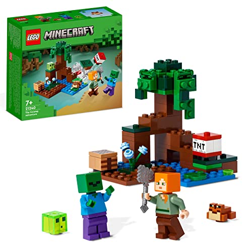 LEGO Minecraft: Aventura no Pântano - 21240 (Idade Mínima: 8) LEGO - Brinquedos - lego, minecraft, aventura, pântano, idado mínima 8