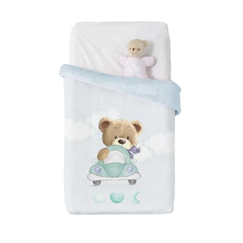 Manta de Cama Baby Vip 536 Azul (Recondicionado Como Novo) MANTEROL - Cobertores - microfibra, macia, aveludada, poliéster