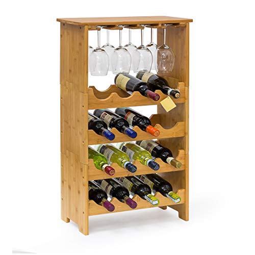 Cava de Vinho Relaxdays Bambu Madeira Natural Relaxdays - Suportes para vinhos - bambu, madeira natural