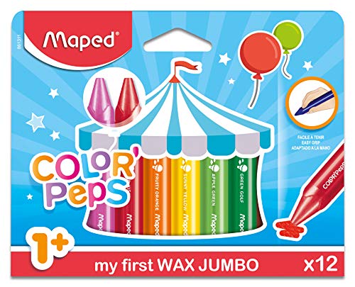 Lápis de Cor MAPED Color'Peps Jumbo (12 Unidades) Maped - Lápis de cera - lápis, cera, coloridos, fáceis de usar