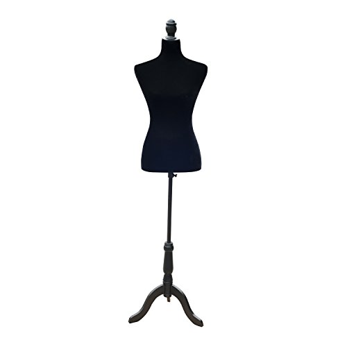 Manequim HOMCOM 611-001BK Preto (Espuma de Polietileno, Madeira e Metal - Altura ajustável 130-168 cm) HOMCOM - Manequins de exibição - espuma, madeira, metal, ajustável