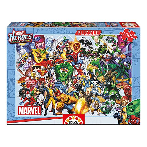 Puzzle MARVEL Puzzle 1000 Pieces - Collage Des Heros Marvel EDUCA - Quebra-cabeças de encaixar - 1000 peças, Marvel Heroes, 48x68 cm