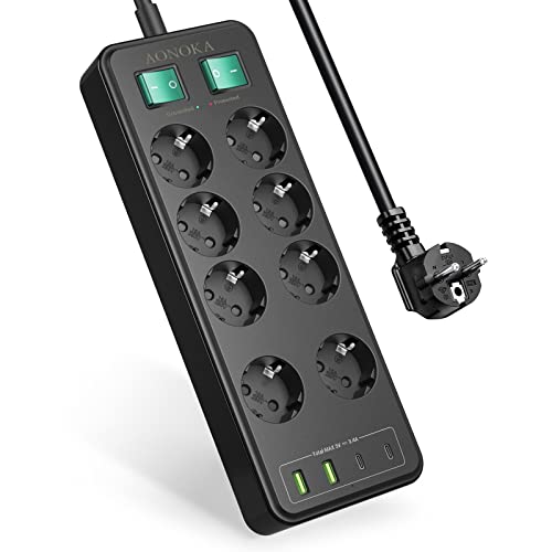 Extensão Elétrica DURONIC USB-C com 8 Tomadas e Interruptor Individual (1.5 m) QAKALN - Fios e cabos elétricos - usb-c, 8 tomadas, interruptor individual, 15m