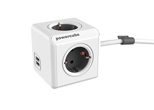 Extensão Elétrica ALLOCACOC PowerCube Extended USB Cinzento Allocacoc - Fios de extensão - extensão elétrica, usb, cinzento