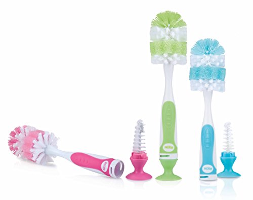 Escova de Limpeza para Biberões NUBY 3 em 1 Nuby - Escovas de limpeza - 3 em 1, biberões, nylon macio, esponja