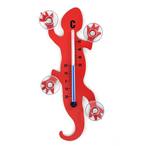 Termómetro de Janela HAB&GUT Salamanca (Vermelho) Hab & Gut - Termopares e termopilhas - ventosas, -20 a 50°C, transparante, 14 cm