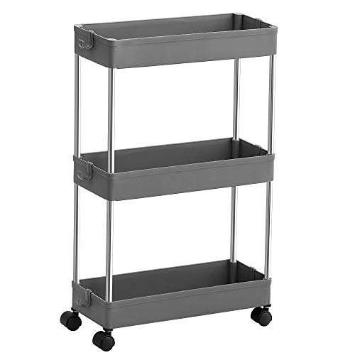 Carrinho de Cozinha SONGMICS Ksc007G01 (Plástico - 40x13.5x60cm) SONGMICS - Carrinhos de cozinha e jantar - polipropileno, tubo de metal, 40x13.5x60cm, 15kg
