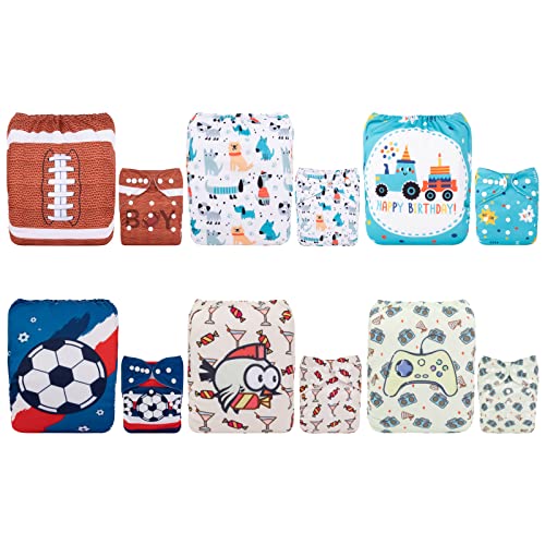 Alvababy Conjunto de 6 Fraldas Ajustáveis e Laváveis Alvababy - Roupa interior - 6 fraldas, ajustáveis, laváveis, confortável