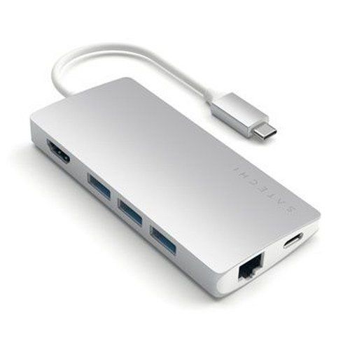 Adaptador SATECHI ST-TCPHM (USB-C-HDMI-USB-A-MicroB - Cinzento) SATECHI - Estações de acoplamento para laptops - usb-c, hdmi, ethernet, pd 60w, Micro SD
