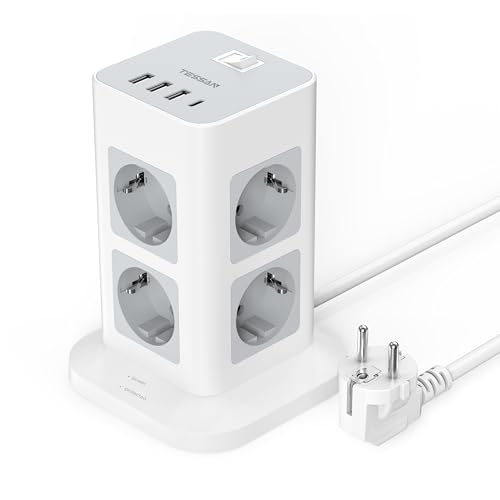 Extensão Elétrica TESSAN 8 Tomas com Proteção contra Sobretensões (3m) Zhuhai Tessan Power Technology Co., Ltd. - Filtros de linha e supressores de surtos - 8 tomas, proteção sobretensões, 3m