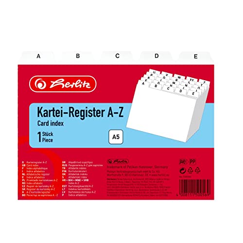 Pasta HERLITZ Index (Branco - Polipropileno - A4) Herlitz - Fichas de índice - polipropileno, a4, 24 folhas, branco