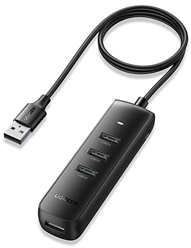 Hub UGREEN Us3-04 (USB 3.1 - 5000 Mbit/s) UGREEN - Concentradores usb e firewire - 4 portas, usb 3.2 gen 1, 5000 mbit/s, preto e azul