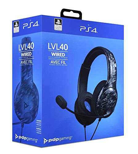 Auscultadores Gaming com Fio PDP Lvl40 (PS4) PDP - Fones de Ouvido com Microfone - gaming, fio, ps4, militar, microfone