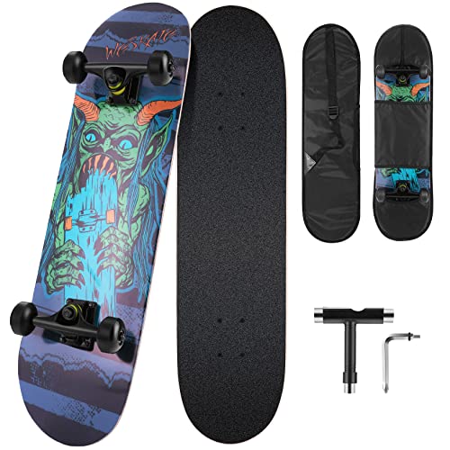Trotinete WE SKATE 31X8 Skateboard (M - Até: 80 kg) WeSkate - Skates - 80 kg, abs, Skateboard, 5 anos