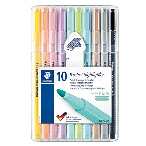 Caixa de 10 Marcadores STAEDTLER Fluo Pastel e Vintage Staedtler - Marcadores e marcadores de texto - fluorescentes, pastel, vintage, base água