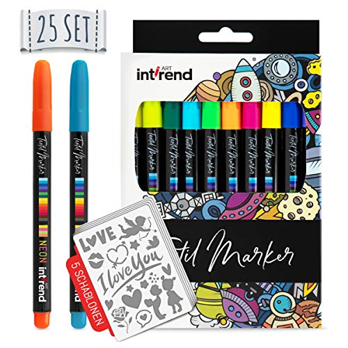 Marcador para Roupa e Tecido INTREND 25 int!rend - Marcadores e marcadores de texto - multicor, lavável, bateria, 20 unidades