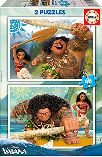 Conjunto de 2 Puzzles 2D EDUCA BORRAS Vaiana (48 Peças) EDUCA - Quebra-cabeças de encaixar - 2 puzzles, 48 peças, disney, vaiana