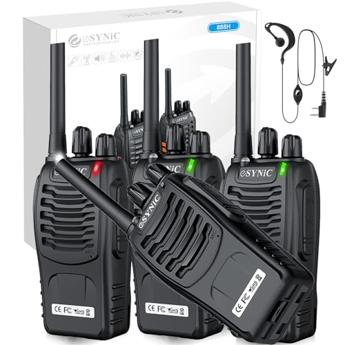 Walkie-Talkies ESYNIC (4 Peças - Até 6 Km - Até 12 Horas) eSynic - Rádios bidirecionais - 6 km, 446 mhz, 500 mW, 12 horas