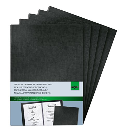 Capa de Menu SIGEL SM110 (A4 - Preto - Polipropileno) Sigel - Porta-contas - a4, preto, polipropileno, 8 folhas