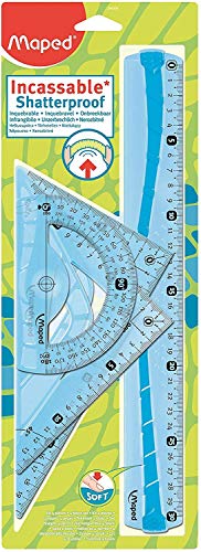 Conjunto de 4 Ferramentas MAPED Helit M244304 Maped - Kits de desenho e pintura - conjunto, 4 ferramentas, maped helit, m244304, escada, régua, cartão, prisma de reflexo