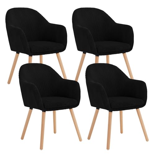 Conjunto de 4 Cadeiras WOLTU EZZ26SZ-4 (Preto - Poliéster) WOLTU - Cadeiras - conjunto, cadeiras, woltu, preto, poliéster