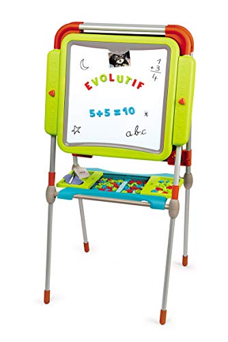 Kit de Artesanato para Crianças SMoby 410205 | Verde Smoby - Quadros brancos de apagar a seco - 72 letras, 10 números, pincel, bloco de carvão