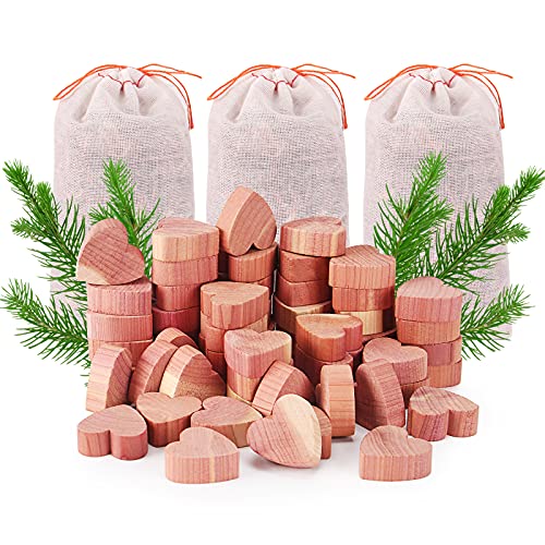 Yizhet Madeira de Ceder 50 Peças Antipolias Natural e 3 Bolsas de Ceder Yizhet - Repelentes de insetos domésticos - madeira, céder, antipolias, natural