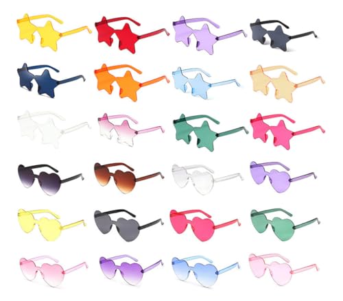 Pack 24 Óculos de sol em forma de coração Kellegour - Óculos de sol - óculos de sol, coração, 24 unidades