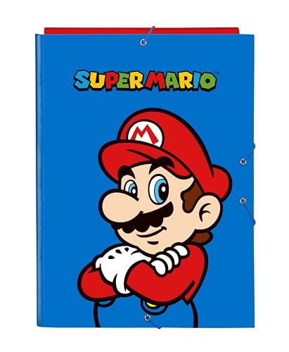 Pasta SAFTA Super Mario (Azul - Polipropileno) safta - Pastas e capas de relatório - azul, polipropileno, antiderrapante, resistente