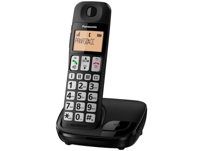 Telefone PANASONIC KX-TGE310SPB (Preto - Digital - Teclas Grandes) Panasonic - Telefonia - preto, digital, teclas grandes